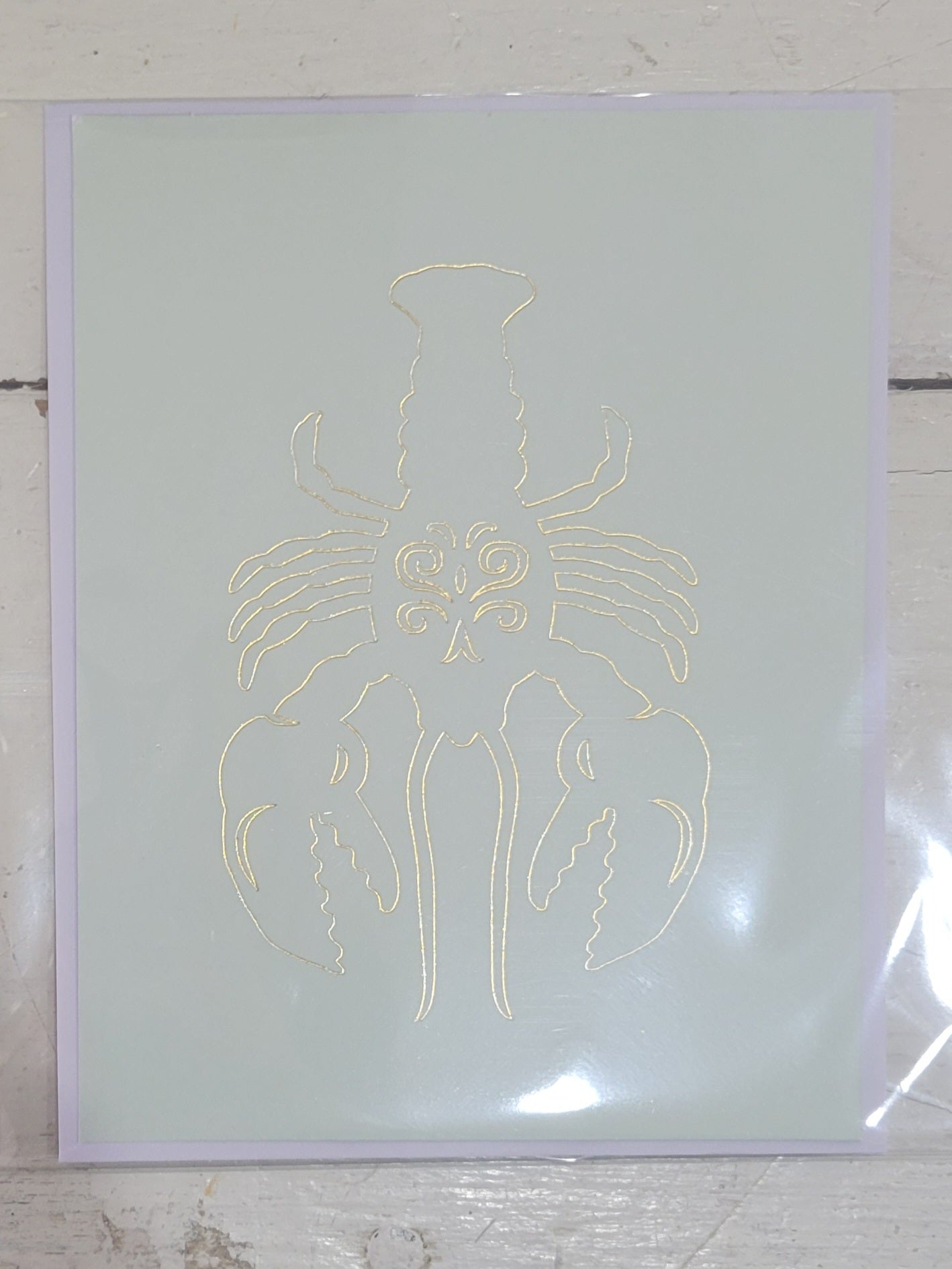 Gold Foiled Crawfish Card