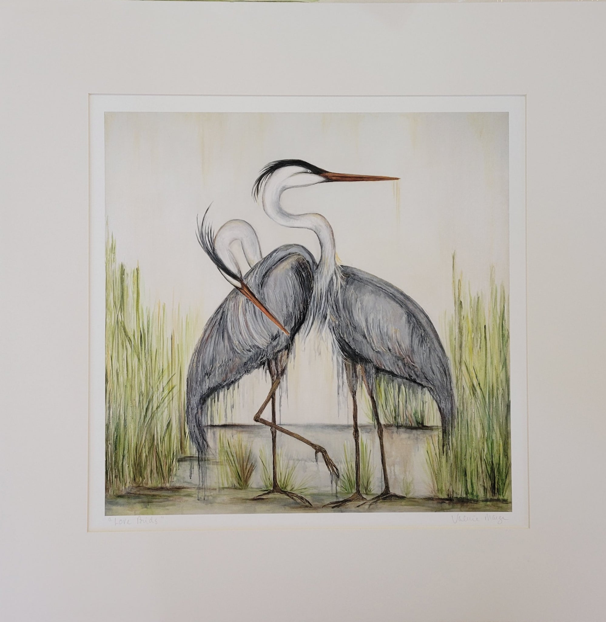 "Love Birds" Matted Fine Art Reproduction