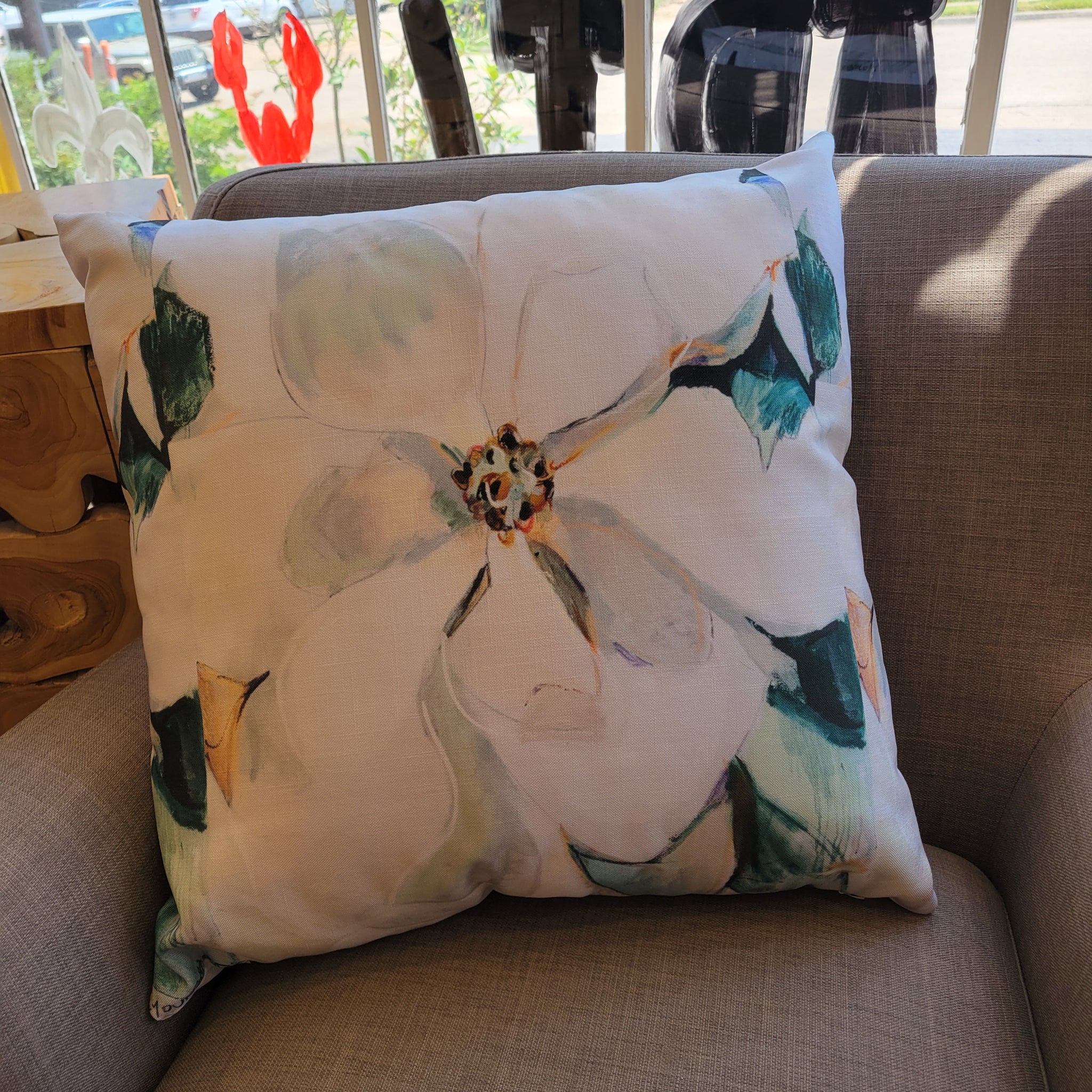 "Magnolia III" Canvas Print Pillow
