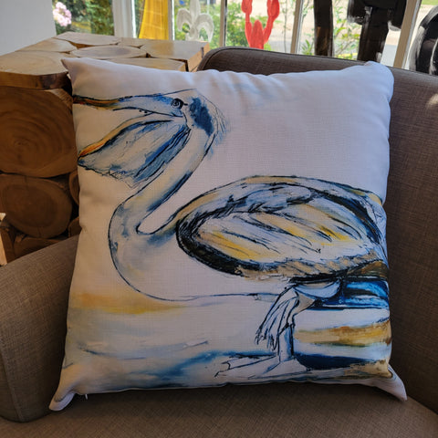 Brown Pelican Canvas Print Pillow