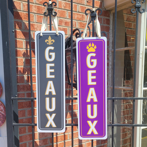 GEAUX Reversible Saints/LSU Door Hanger
