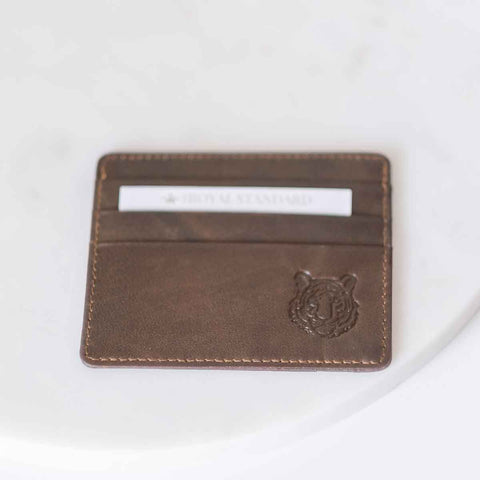Tiger Leather Embossed Slim Wallet