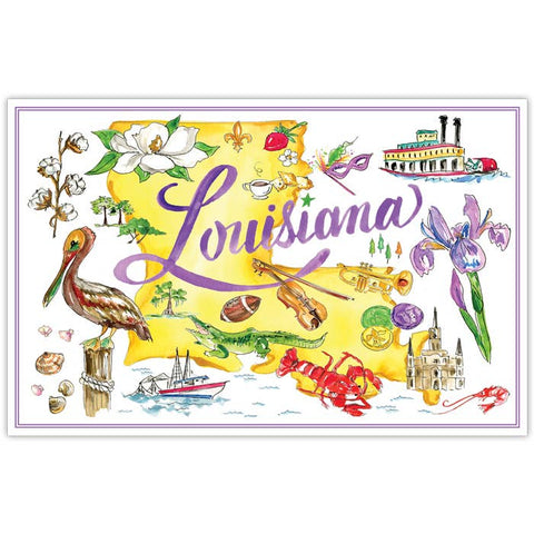 Louisiana Handpainted Icons Placemat