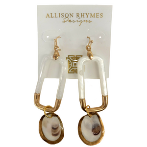 Pearl Rectangle Oyster Earrings