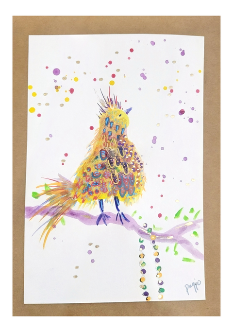 Original Art Feathered Friends Greeting Cards