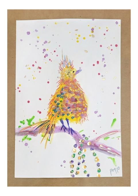 Original Art Feathered Friends Greeting Cards