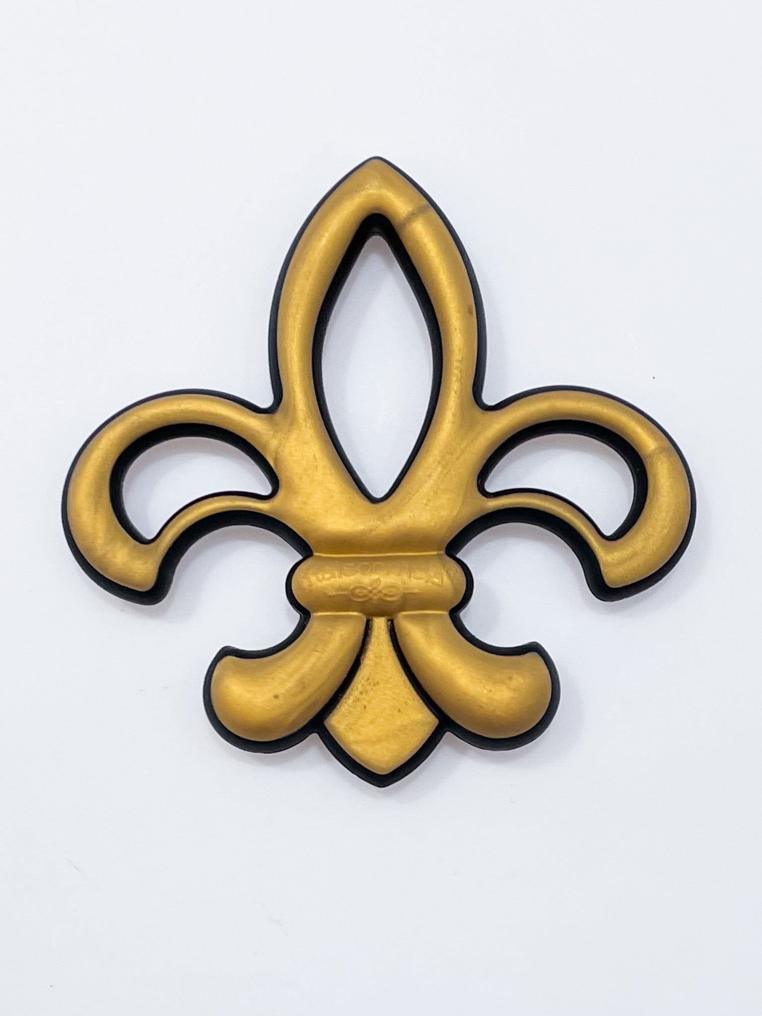 Black and Gold Fleur de Lis Teether