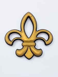 Black and Gold Fleur de Lis Teether
