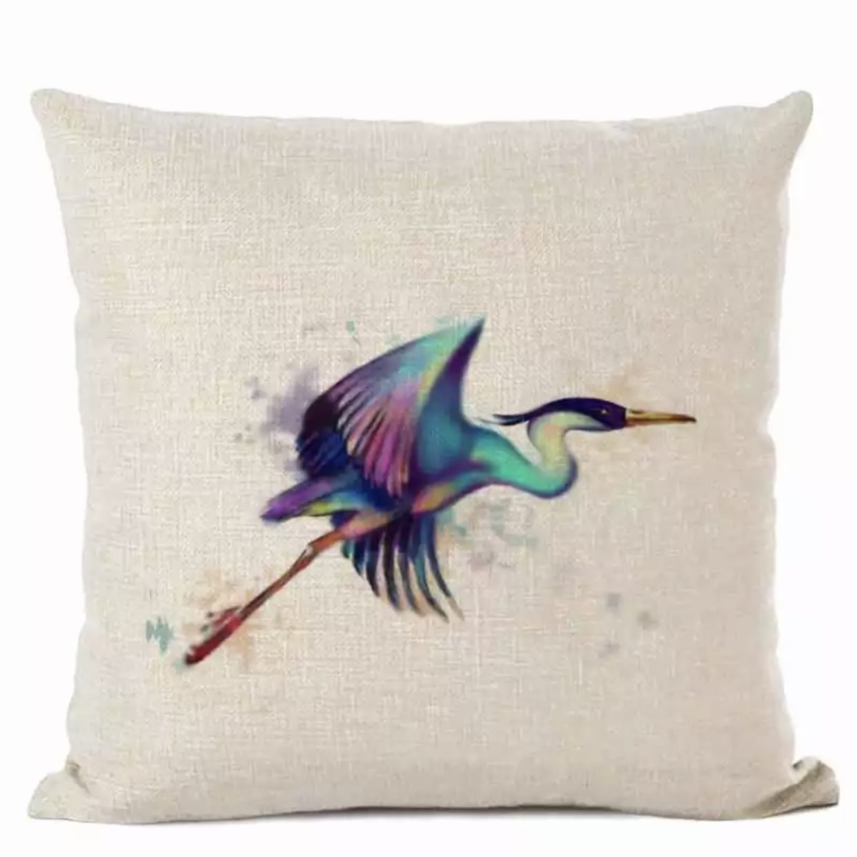 Colorful Egret Throw Pillow