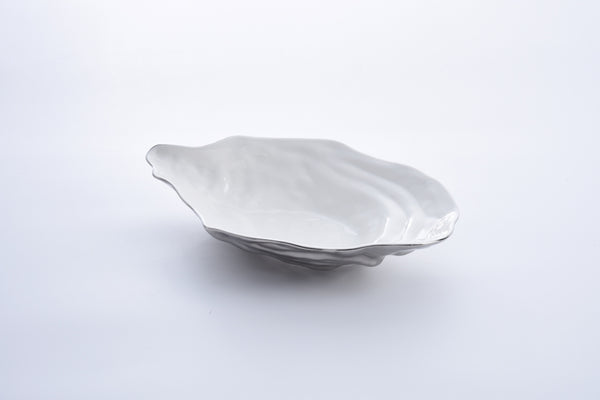 Large Porcelain Oyster Bowl in White