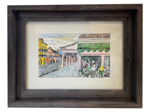 "Cafe Du Monde" Framed Watercolor
