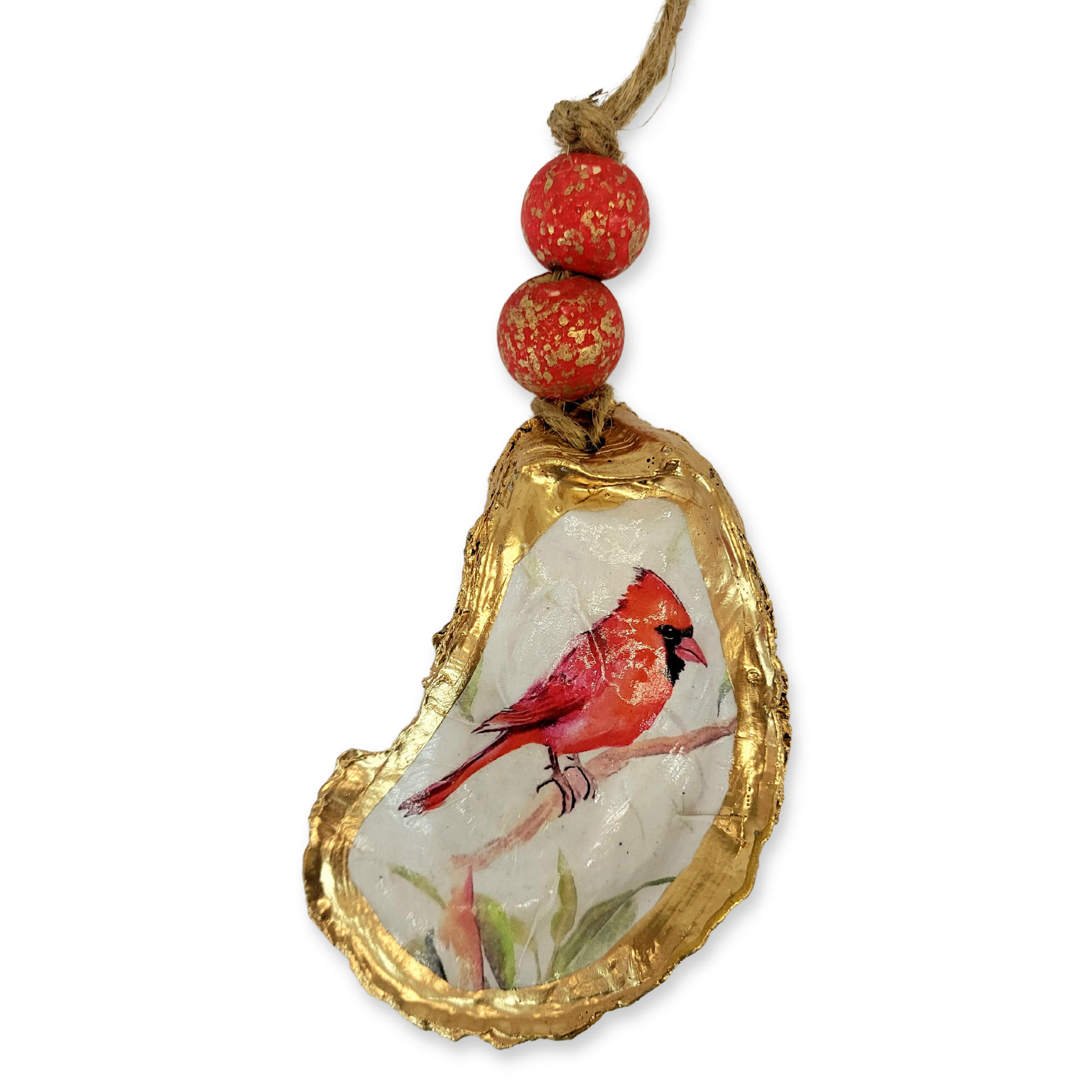 Cardinal Oyster Ornament