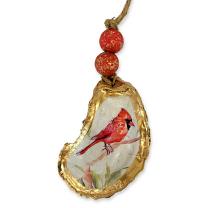 Cardinal Oyster Ornament