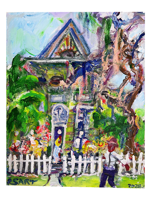 "Creole Cottage No.2" Acrylic on Canvas 11"x24"