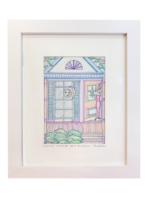 "Creole Cottage New Orleans" 5X7 Framed to 8X10