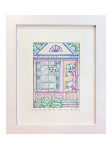 "Creole Cottage New Orleans" 5X7 Framed to 8X10
