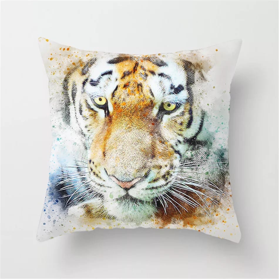 Digital Tiger Throw Pillow