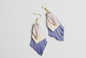 Edgy Pastel Leather Earrings