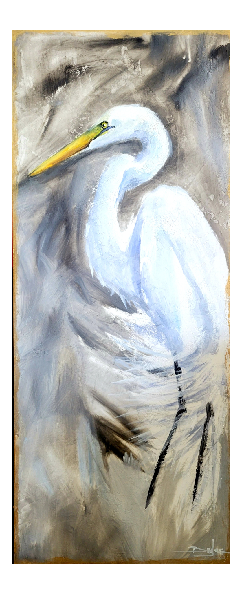 "Feathers Ruffled I" Acrylic on Gallery Wrapped Canvas, 16x40