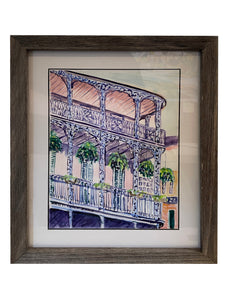 "Ferns and Lace" Framed Watercolor