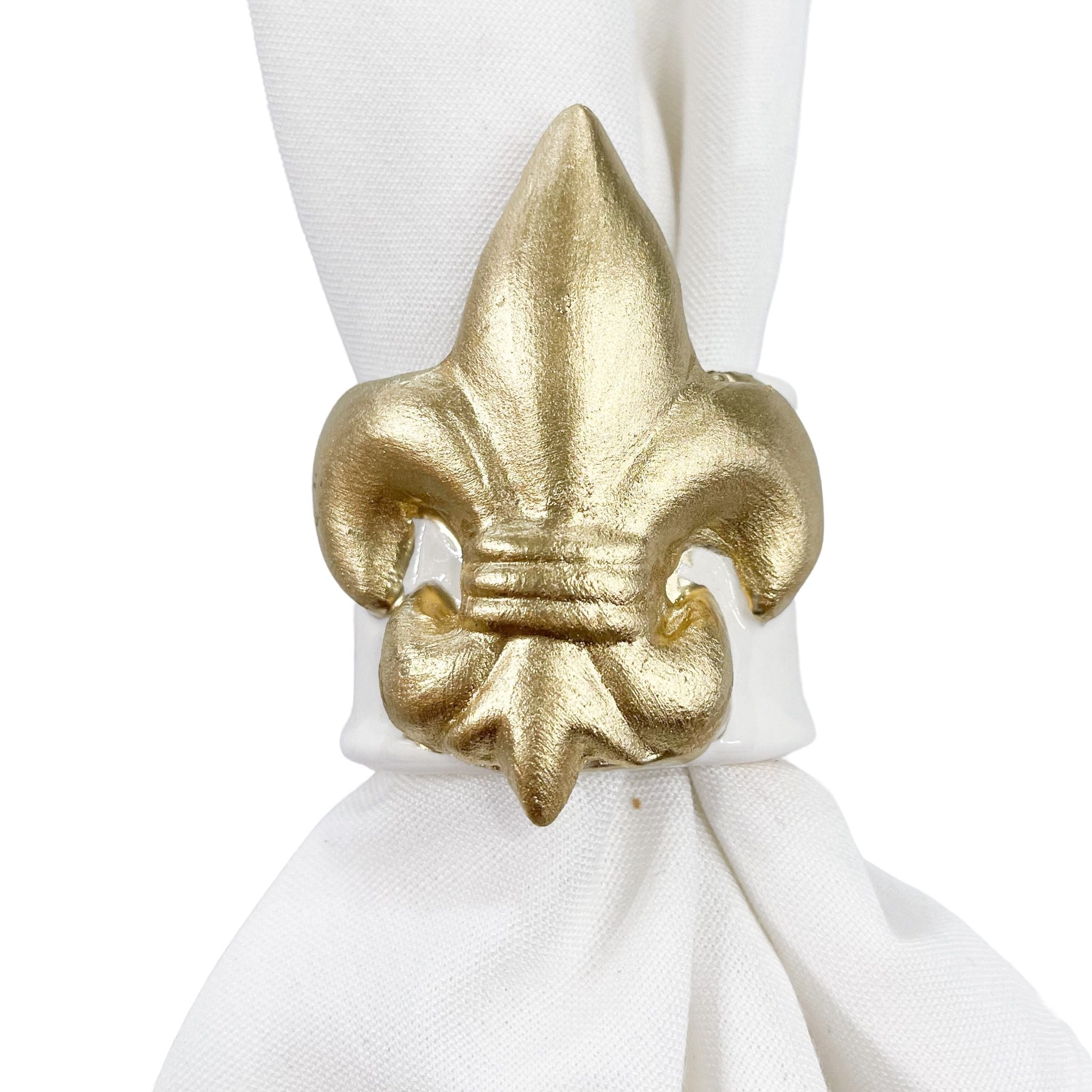 Ceramic Fleur de Lis Napkin Rings