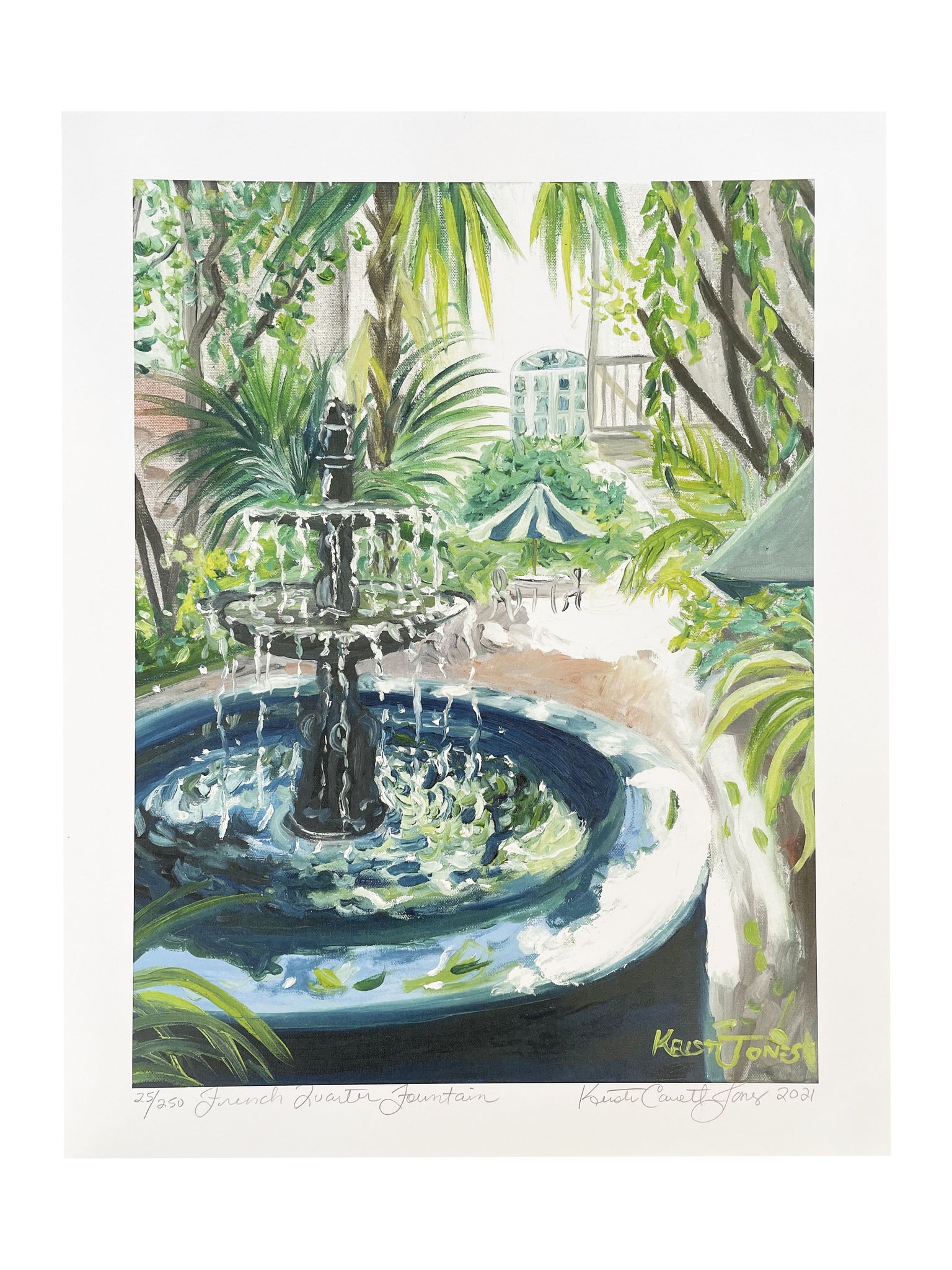 "French Quarter Fountain" Art Print 11x14