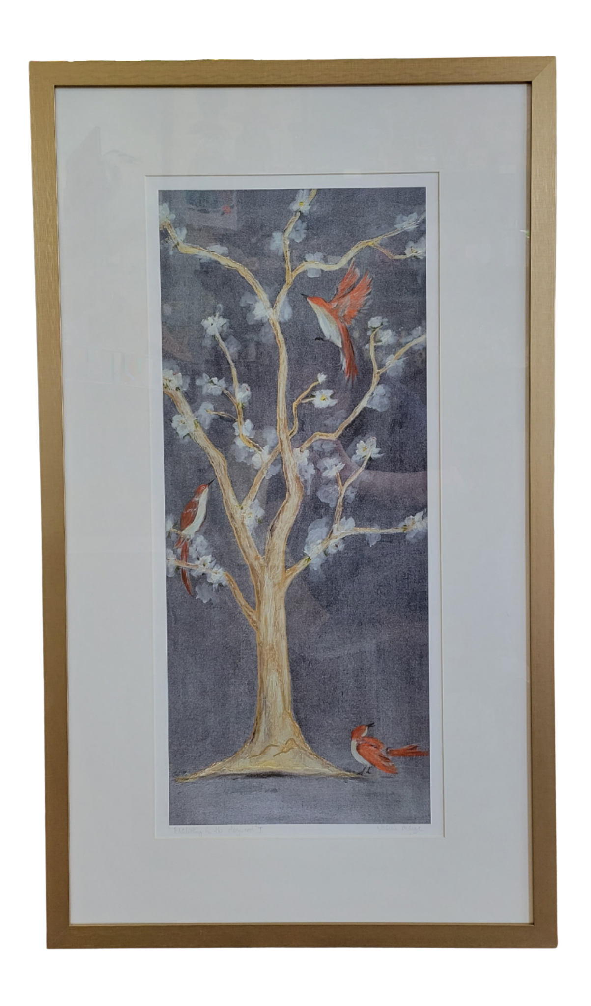 "Frolicking in the Dogwood II" Framed Art Print 19.5x34.5