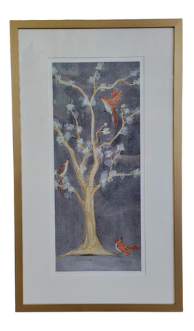 "Frolicking in the Dogwood II" Framed Art Print 19.5x34.5