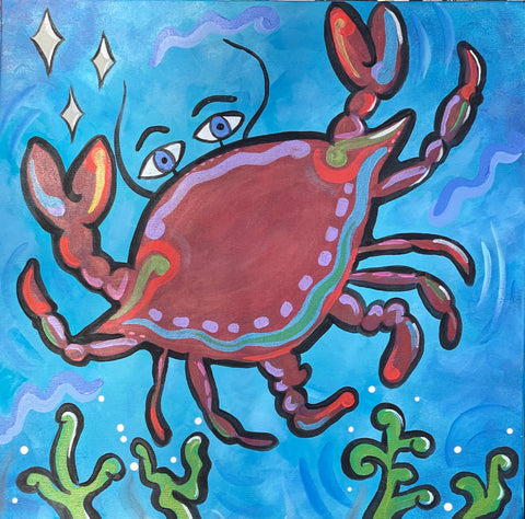 "Happy Crab" 20X20