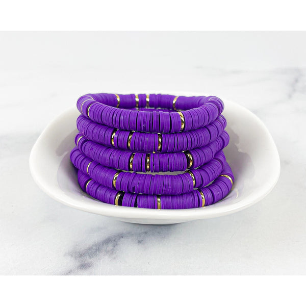Gold Disc Heishi Color POP Bracelets