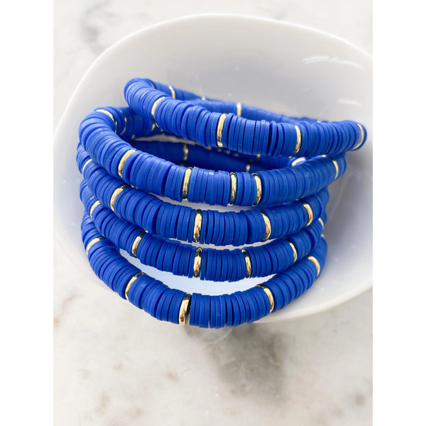 Gold Disc Heishi Color POP Bracelets