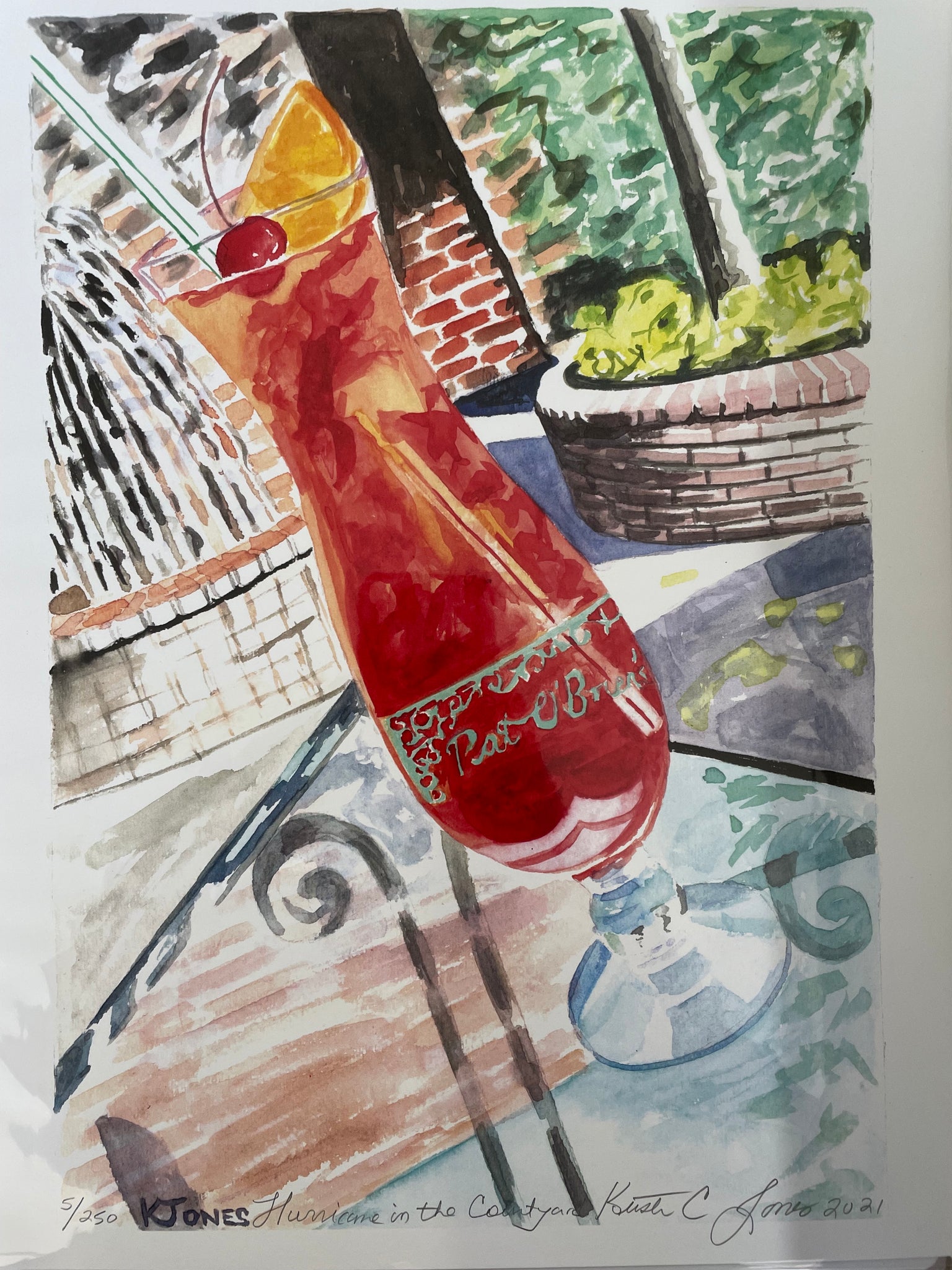 "Hurricane in the Courtyard" Art Print 11x14