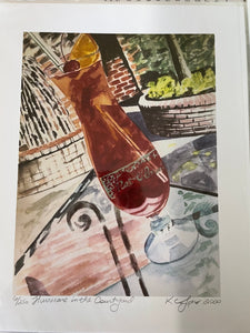 "Hurricane in the Courtyard" Art Print 8x10