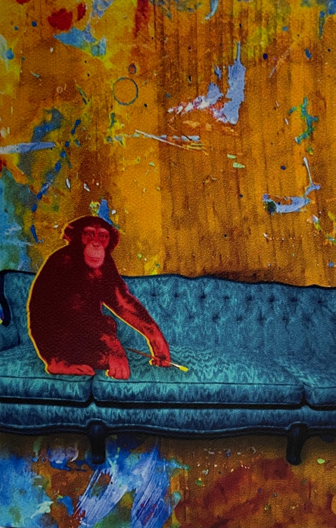"Chimp on the Couch" 5X7 Canvas Print