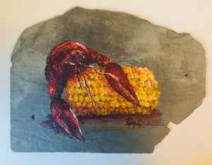 "Red on Corn" Slate with Easel