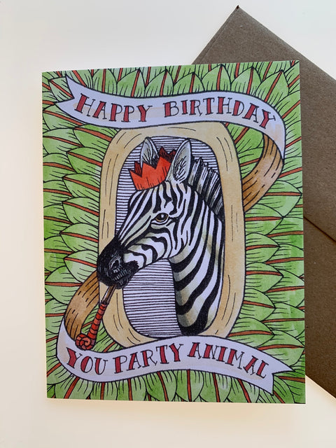 Happy Birthday You Party Animal Greeting Card