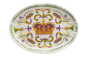 Oval Mardi Gras King Cake Platter - 318 Art and Garden
