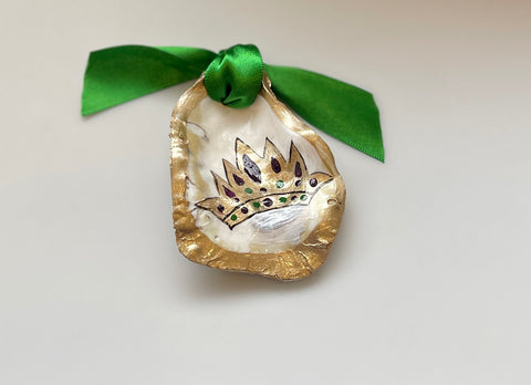 Mardi Gras Crown Gilded Oyster Shells