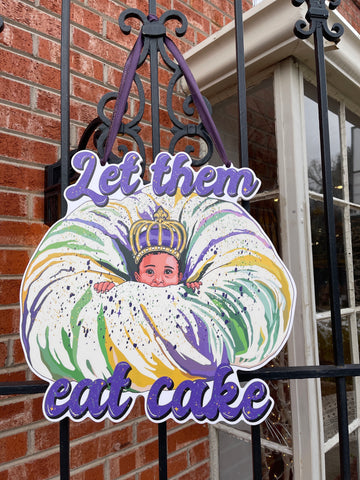 Let them Eat Cake Mardi Gras Door Hanger