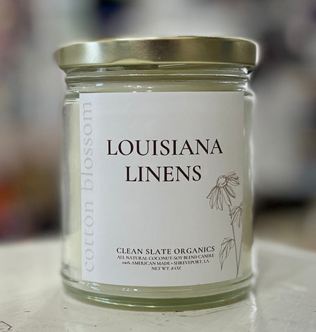 LOUISIANA LINENS 8 0z. Coconut Soy Candle by Clean Slate Botanicals