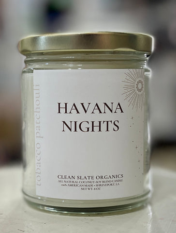 HAVANA NIGHTS 8 oz. Coconut Soy Candle by Clean Slate Botanicals