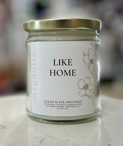 LIKE HOME  8 oz. Coconut Soy Candle by Clean Slate Botanicals