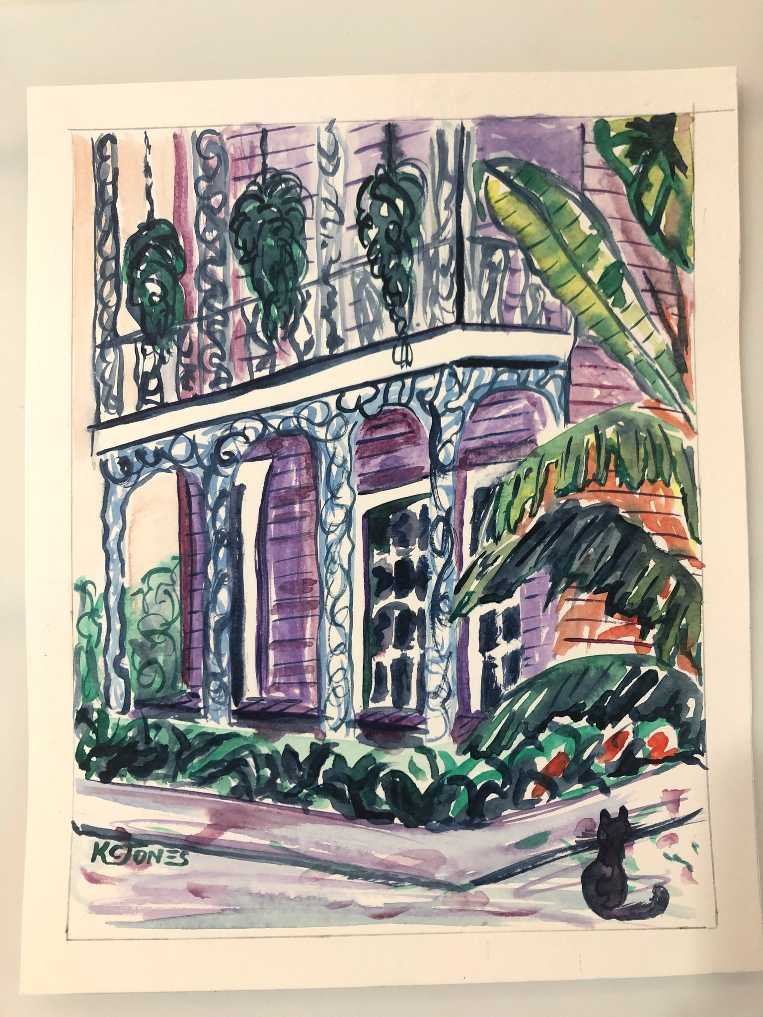 "Magazine Street Cat" Original 8 x 10