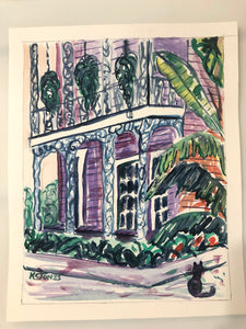 "Magazine Street Cat" Original 8 x 10