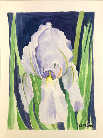"Beaded Iris" Original 11 x14