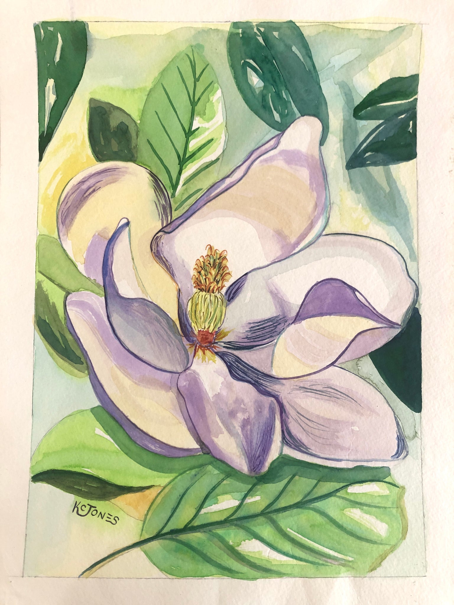 "Magnolia" The La State Flower Original 12 x 16