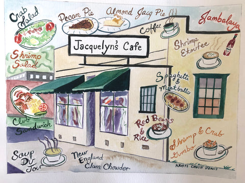 "Jacquelyn's Cafe" Original 11 x 14