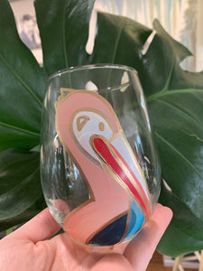 Blush Pelican Stemless Wine Glass