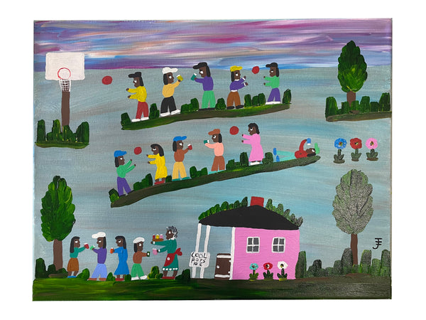 "Moma Tebie Saleing Cool Pops on Cane River" 18 x 24