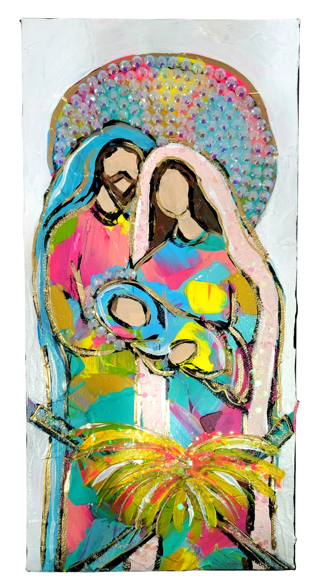 "Joy to the World" Mixed Media on Gallery Wrapped Canvas, 6x12